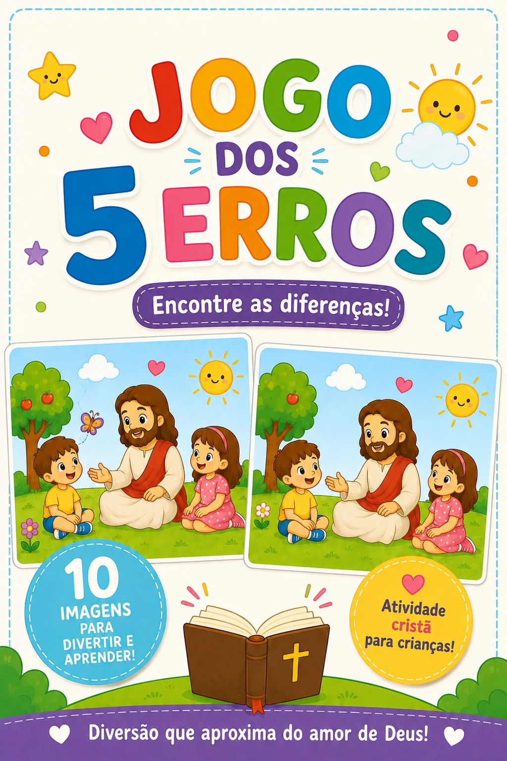 Página de abertura dos jogos dos cinco erros