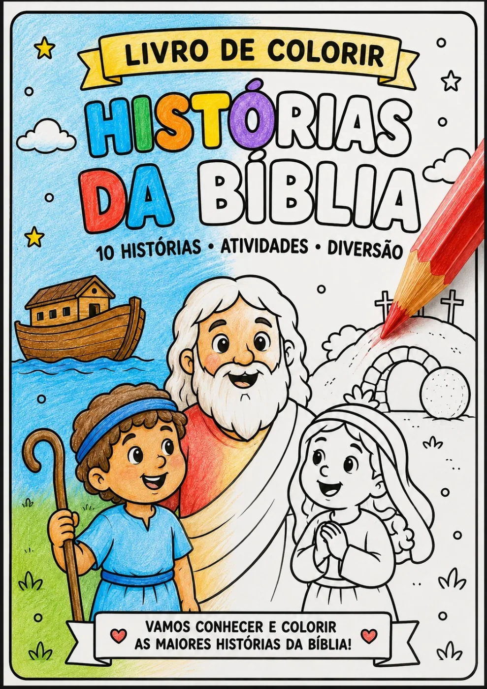 Capa do Livro de Colorir Histórias da Bíblia
